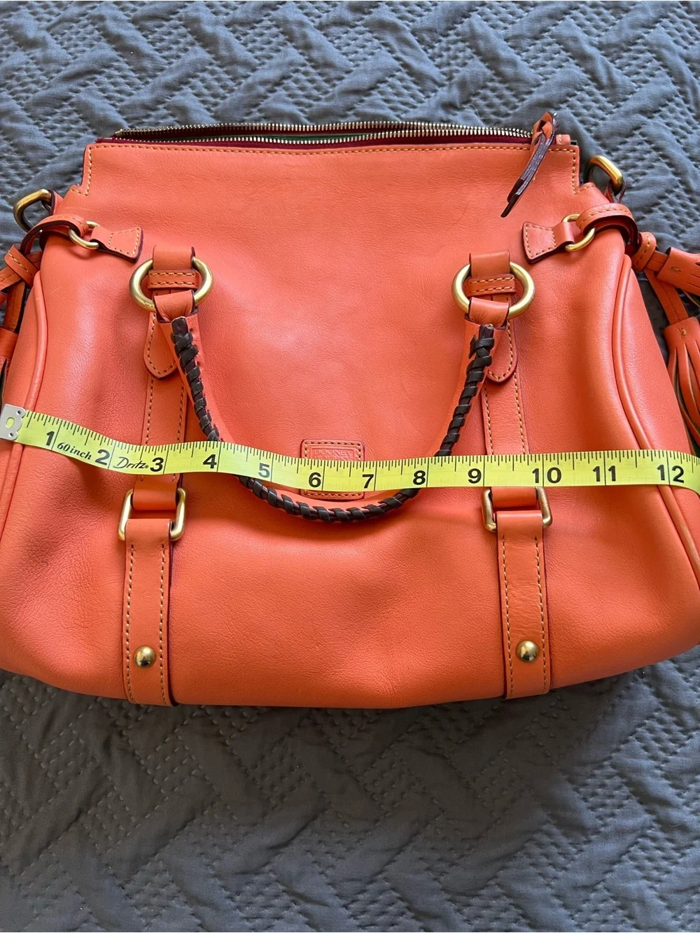 Dooney and Bourke Salmon Leather Satchel Handbag